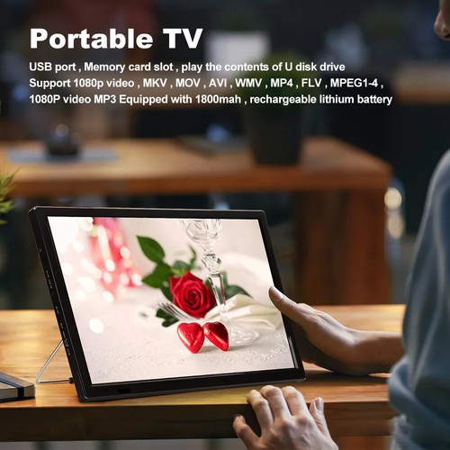 10/14 inch Portable 1080P HD TV Freeview HDMI Digital Television Player UK Plug - Picture 5 of 24