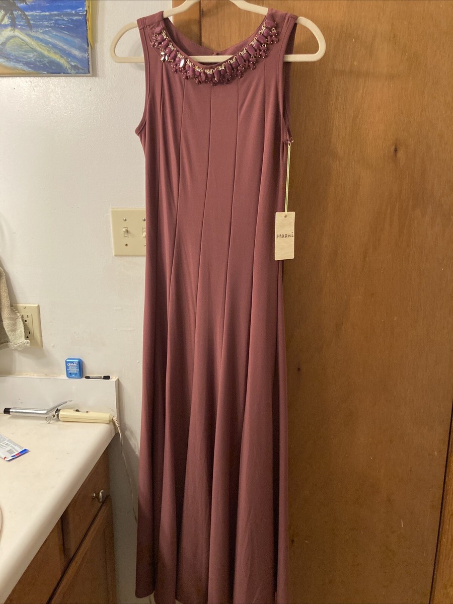 Haani Purple Mauve Dress with Rhinestones and Beads Size S | eBay