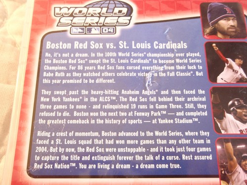2004 WORLD SERIES DVD BOSTON RED SOX VS ST. LOUIS CARDINALS MLB BASEBALL CLASSIC - Imagen 4 de 5
