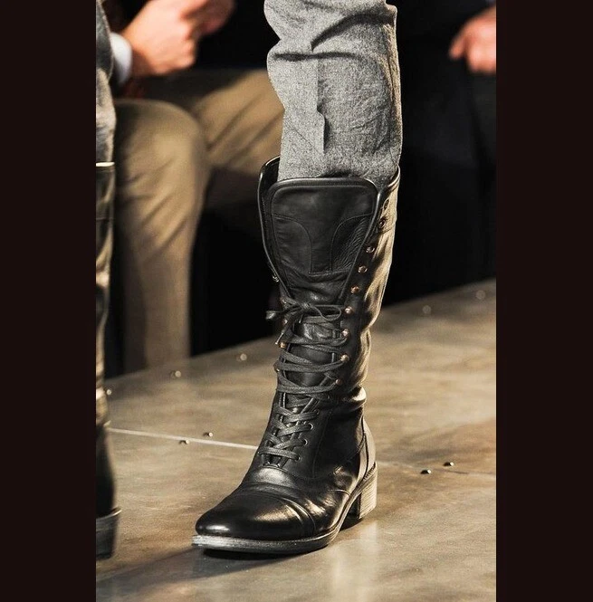 Military Style Boots for mens, Men combat Leather boots eBay