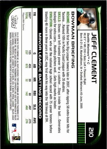 2008 Bowman Baseball - Pick Choose Your Cards - Picture 187 of 191