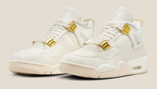 Air Jordan 4 Retro Metallic Gold (AQ9129-170) Sizes US6-US12W Womens Sneaker - Picture 1 of 6