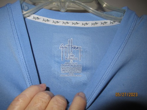 Men's Guy Harvey Light Blue SS Shirt - Large - Picture 4 of 5