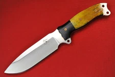 2011 Busse Custom Fat SFNO .22" Satin INFI Blade, Black G10 G-rexed Giraffe Bone
