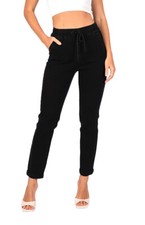 Wakee's Bylily Black Pull Up Casual Jeans BA006