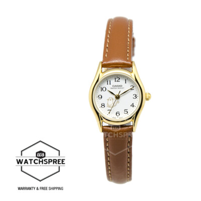 Casio Ladies Brown Leather Strap Watch LTP1094Q-7B8 LTP-1094Q-7B8