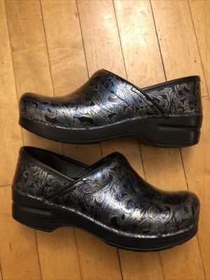 dansko iridescent clogs