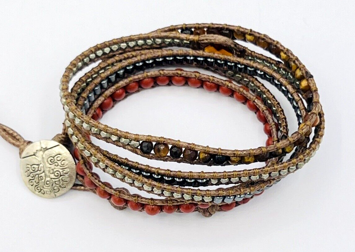 Grounding Root Chakra Multi Wrap Gemstone Bracelet - image 5