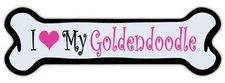Pink Dog Bone Shaped Magnet - I Love My Goldendoodle - Cars, Refrigerators
