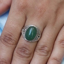 Green Aventurine Ring 925 Sterling Silver Ring Handmade Ring Gift For Her ......