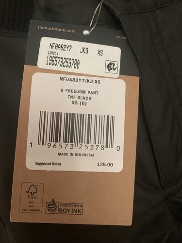 NWT-TNF GIRL'S FREEDOM INSULATED SNOW PANTS SIZE 6/XS~TNF BLACK~$125 - Picture 6 of 7