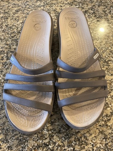 Crocs Rhonda Brown Wedge Slides Size 11
