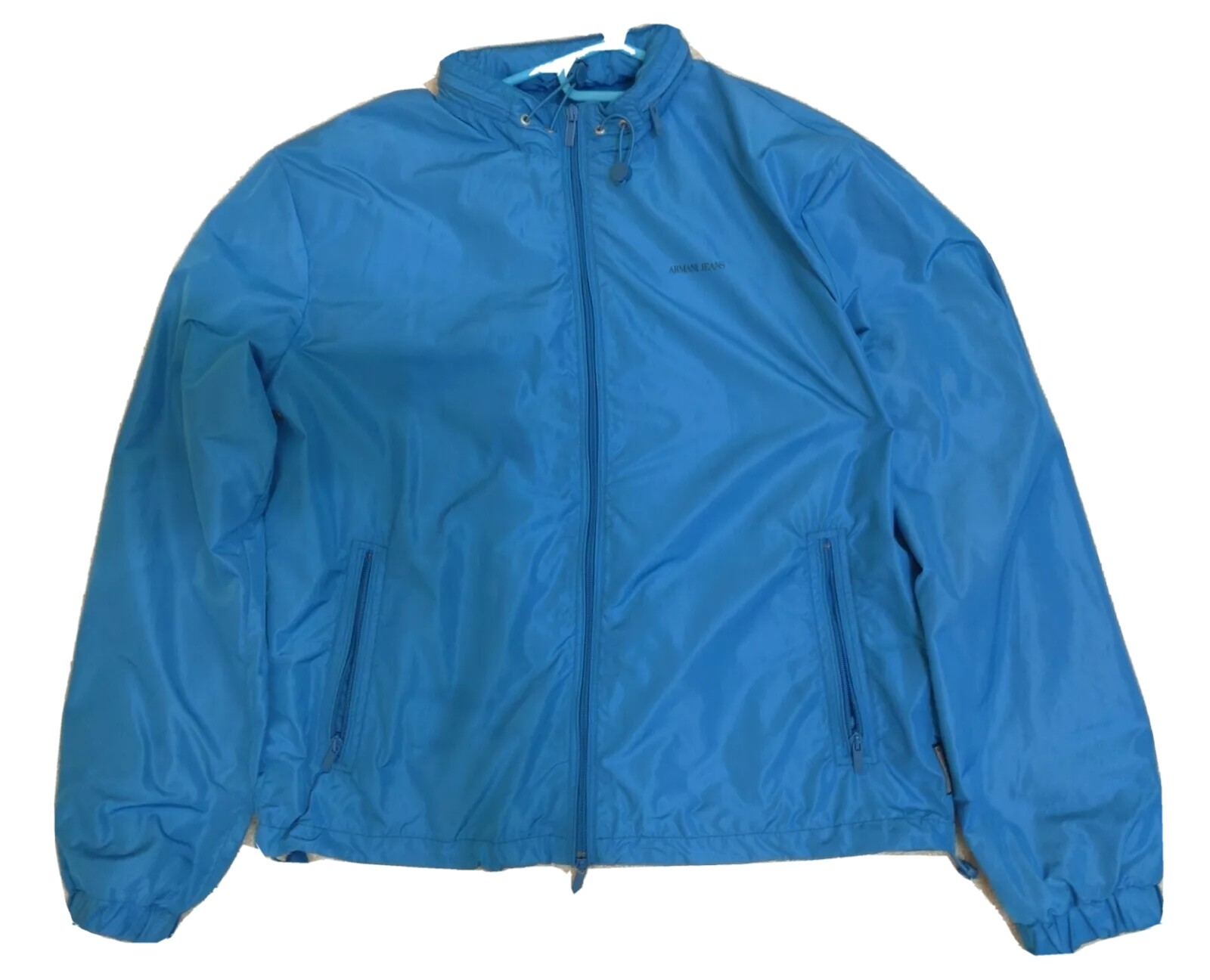 Men Armani Jeans Jacket Blue Zip Up 