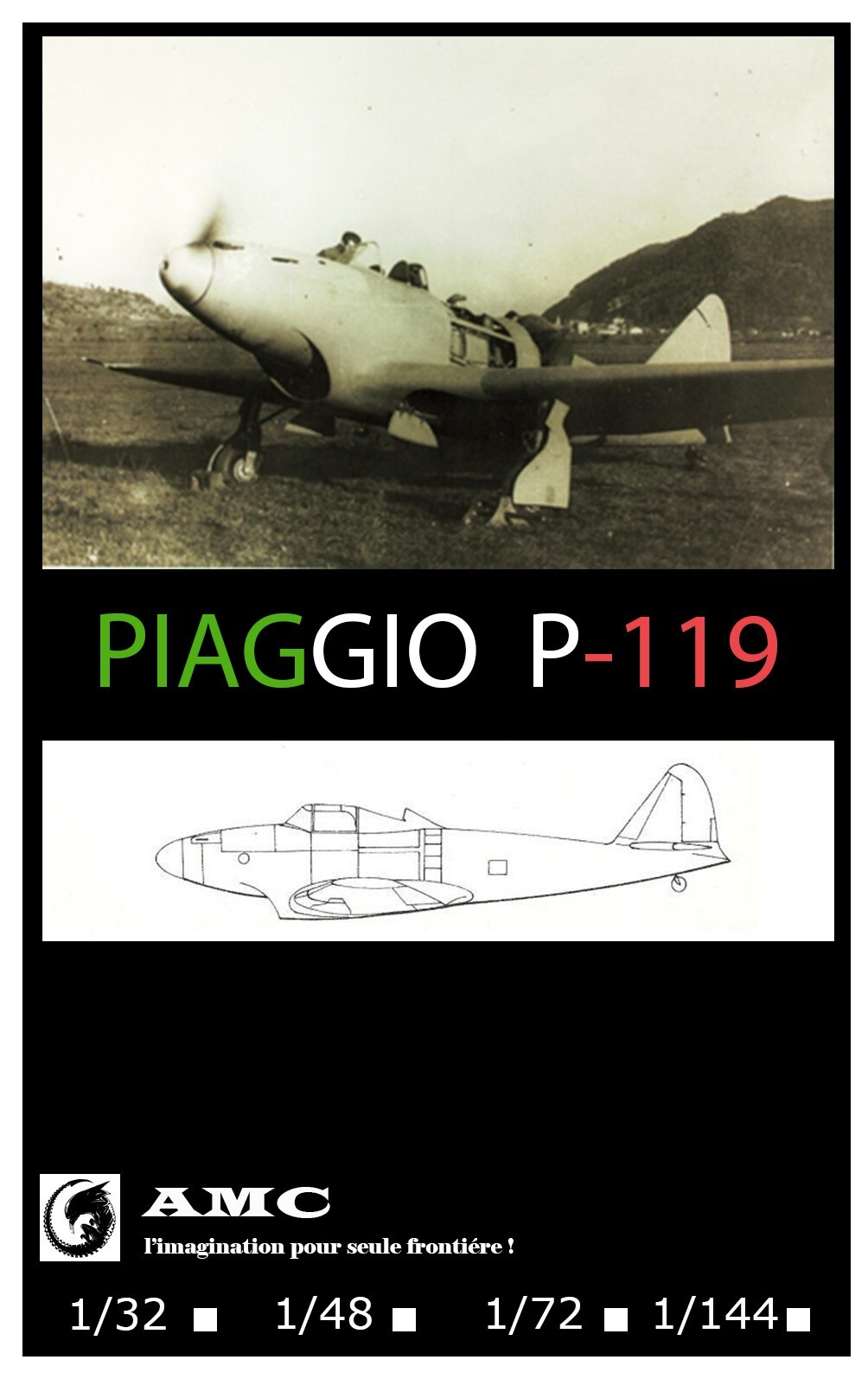 Piaggio P-119 maquette 1/48 avec nouveau moule de précision pour collectionneur