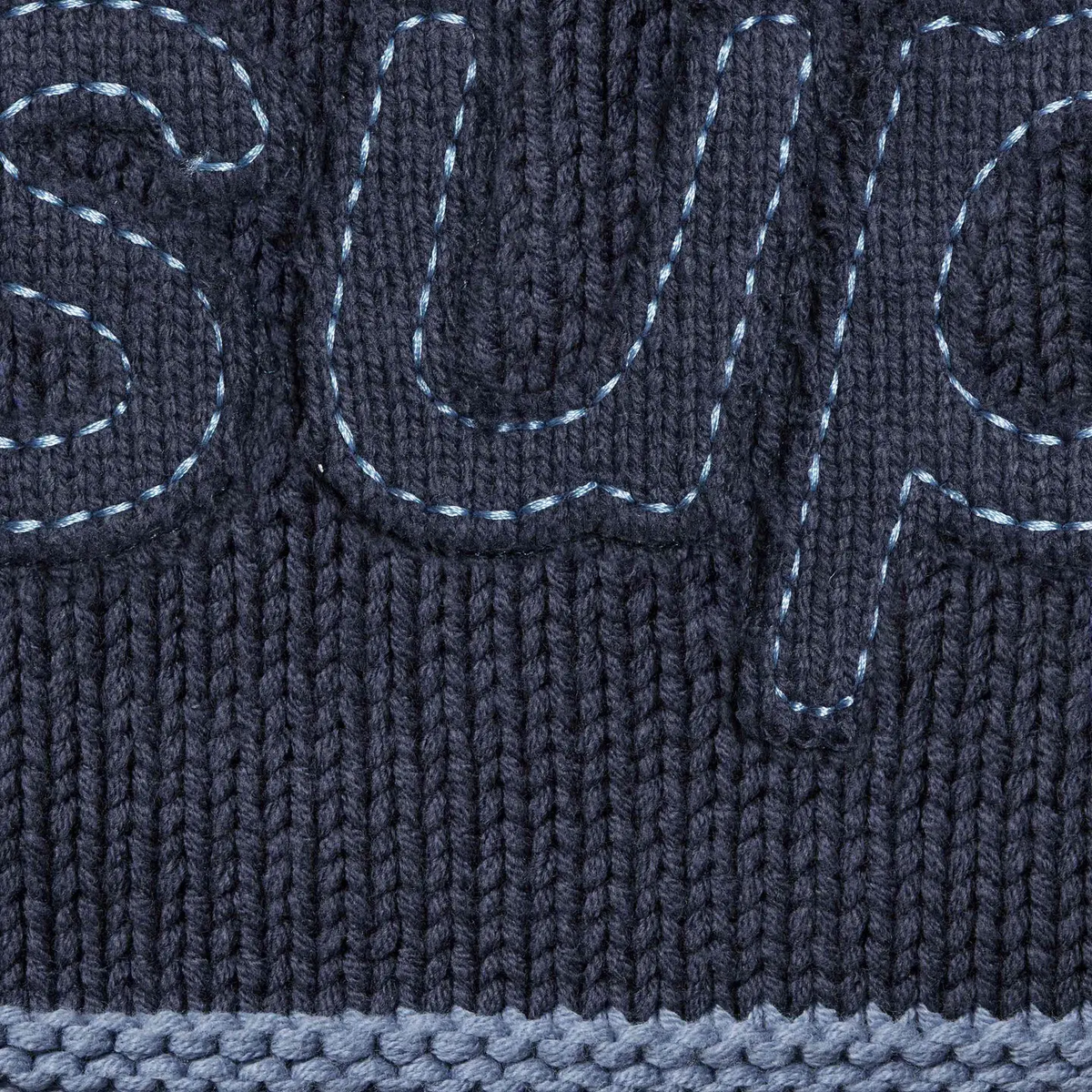 Supreme Tonal Applique Sweater Black Navy Brown Pink 4colors