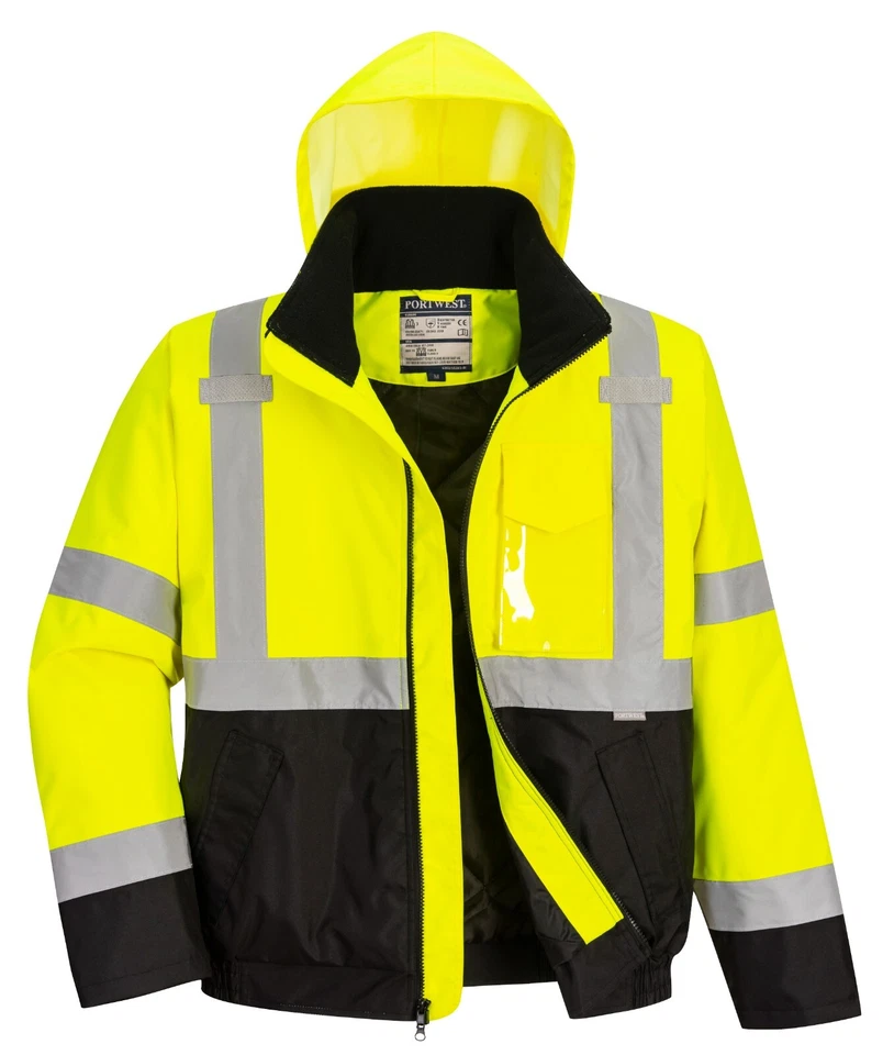 Portwest US363 Waterproof Hi Vis Reflective Two-Tone Bomber Jacket ANSI - Image 2 of 2