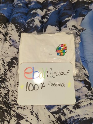 NEW ANTI SOCIAL SOCIAL CLUB BLOCKED RAINBOW HOODIE - WHITE  