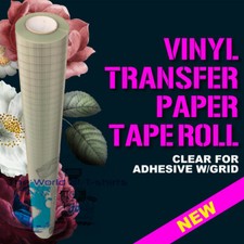 Transfer Tape w/ Grid for Adhesive Vinyl Feet Roll CLEAR
