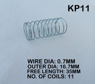 0,7 mm Drahtdurchmesser x 16,7 mm Außendurchmesser x 35 mm lange Druckfeder 1 Stück