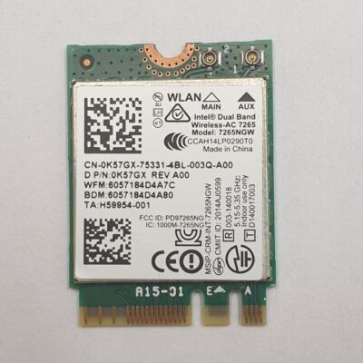 Dell Latitude E5450 WLAN Bluetooth Karte Intel 7265NGW Wireless AC Modul