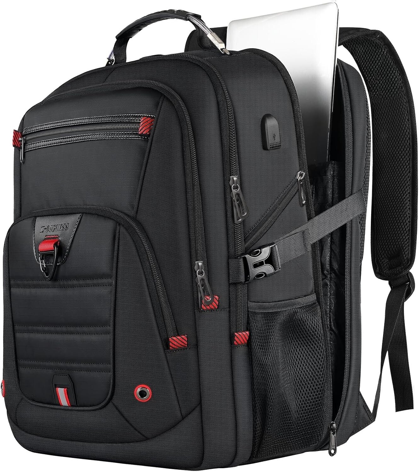 50L Spacious Anti-Theft Travel Backpack Fits 17.3 Inch Laptops in Black