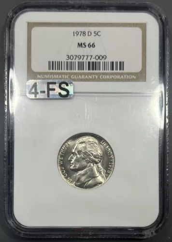 1978-D NGC MS66 Jefferson Nickel 5c - Lustrous Choice