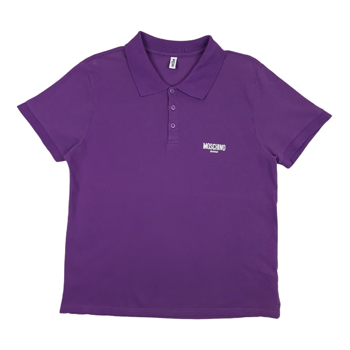 Moschino Swim Polo Shirt Purple Short Sleeve Fits Mens Medium