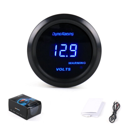 Electronic Voltage Gauge Meter 2'' 52mm Universal 12V Blue Digital LED Volt Meter