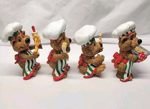 Rarissime statuine vintage Natale 4 orso da forno di Amy Wulfing Enesco 1993 - Foto 11 di 15