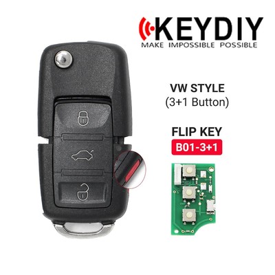 KEYDIY B01-3+1 Remote Control Car Key Universal 4 Button Style for KD900/-X2 MIN