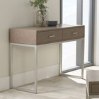 Modern 2 Drawer Console Table with Silver Metal Frame Hallway Entryway Storage
