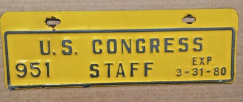 1980-us-congress-staff-951-license-plate-topper-ebay