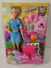 barbie travel doll & puppy playset