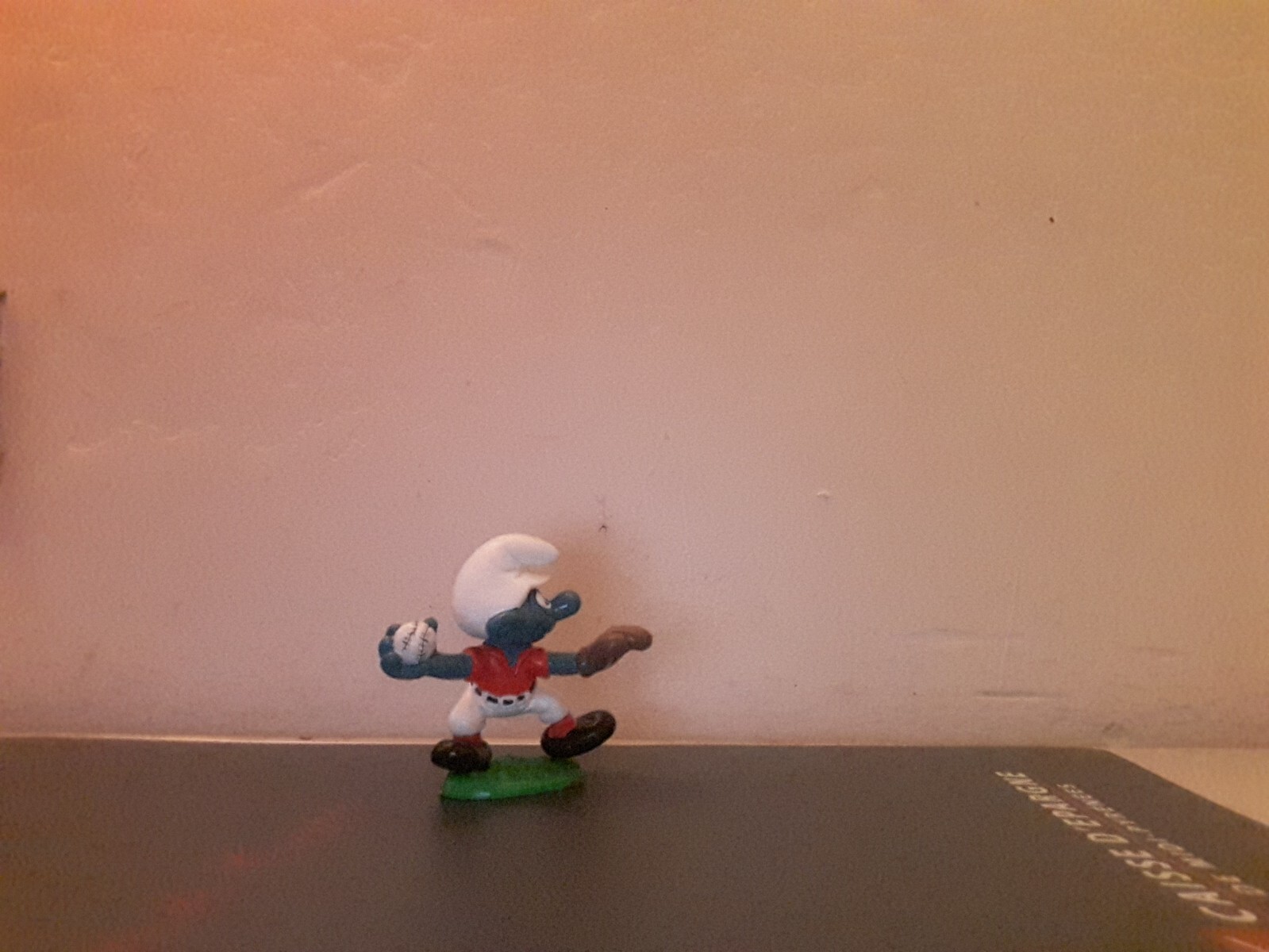 Schtroumpf Lanceur de Baseball figurine vintage rare Peyo de collection