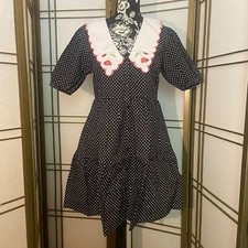 NWT Influence collared shirt dress, womens US 6, UK 10, black polka dot