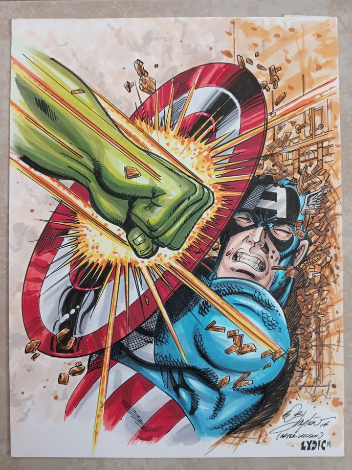 Captain America #230 Original Cover Art Re-Creation By Bob Layton & Steve Lydic Comic Art