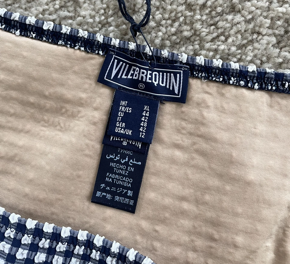 Nuevo BIKINI VILEBREQUIN PARTE INFERIOR CUADROS AZUL Y BLANCO - MUJER - US 38 Foto 4 de 4