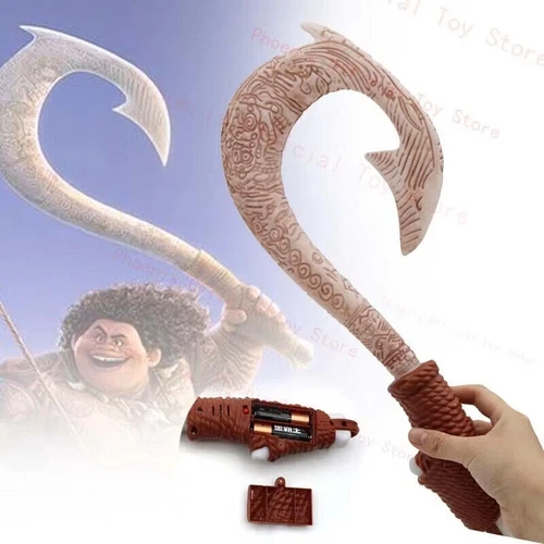 Cartoon Moana Fischhaken Messer Cosplay Maui Waffe mit Licht Kinderspielzeug - Bild 3 von 11