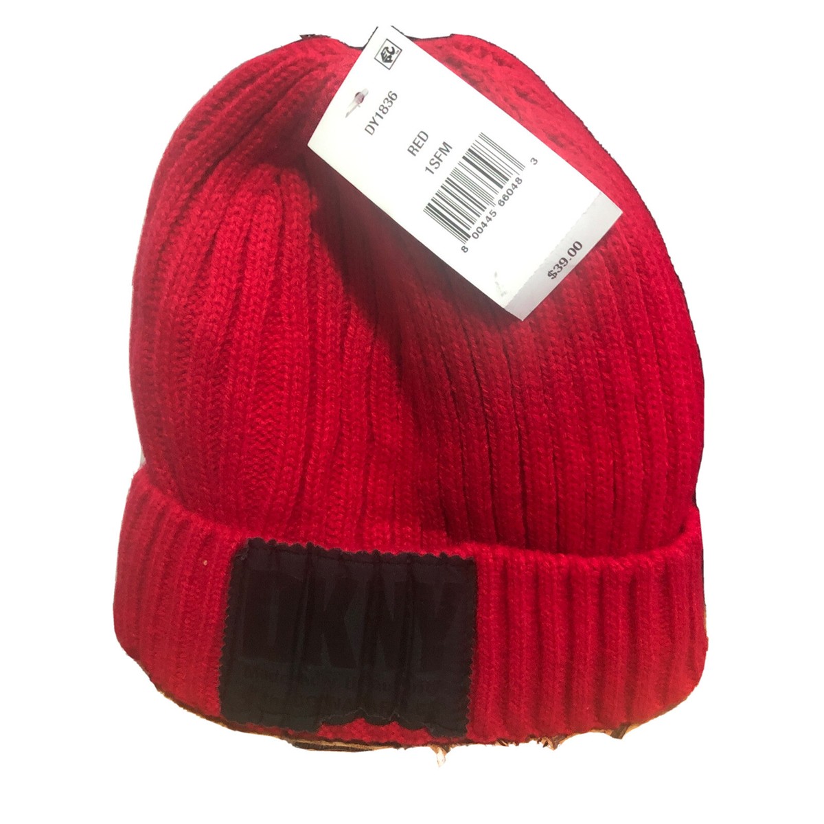 MSRP $39 Dkny Fleece-Lined Knit Beanie Red One Size | eBay display picture 2