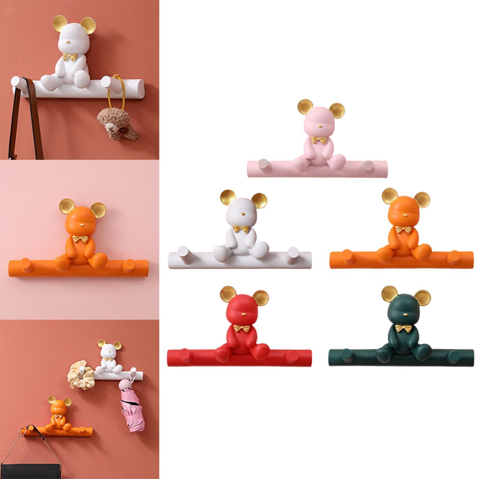 Novelty Coat Rack Wall Mounted Bear Hanger for Porch Kitchen Farmhouse