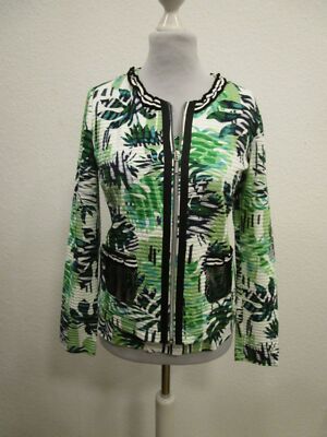 Just White Set Jacke und Top Pflanzenmuster grün Gr.36 Neu(B100-10)