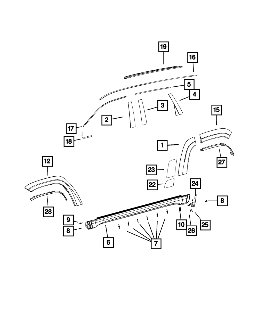 Genuine Mopar Wheel Flare Molding Left 5QJ83TZZAE