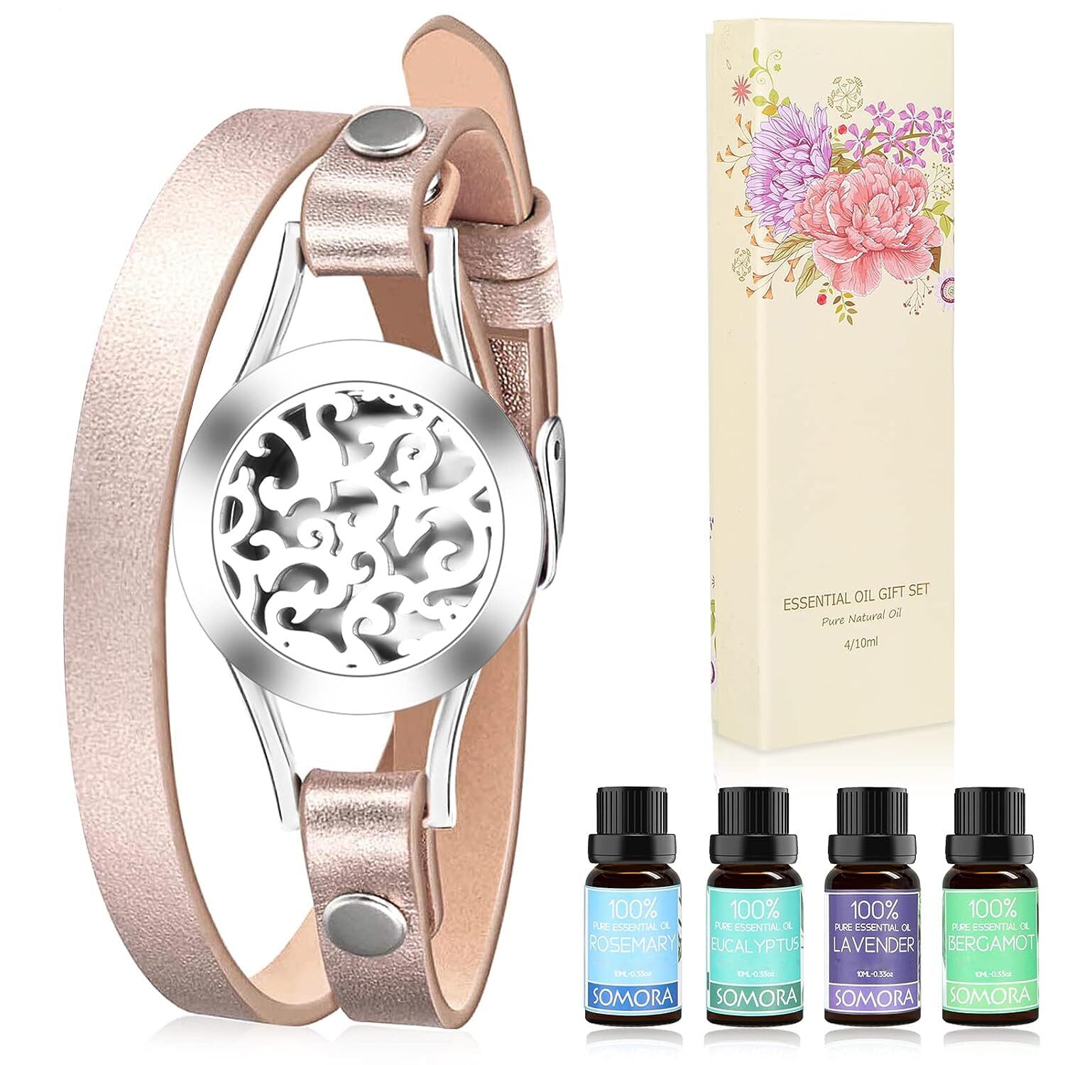 Aromatherapy Essential Oil Diffuser Bracelet with 8 Refill Pads-image