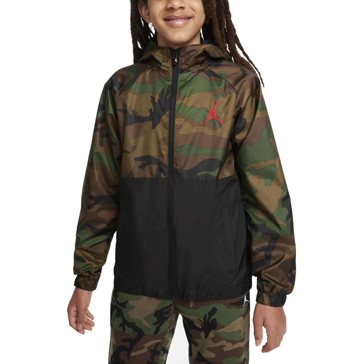 Nike Jordan Big Kids Boys Camo Full Zip Jacket 95A469