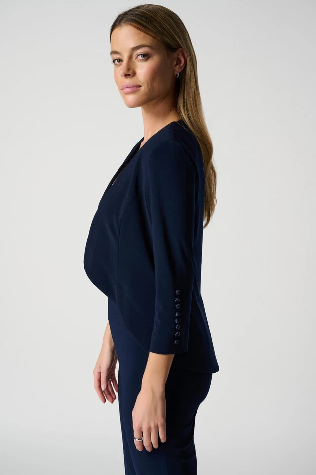 Joseph Ribkoff Business Collared Blazer Style 161140 - Midnight Blue NWT - Image 3 of 4