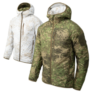 Helikon-Tex Reversible Wolfhound Hoodie Jacke Windpack Pencott Wildwood Snowdrif