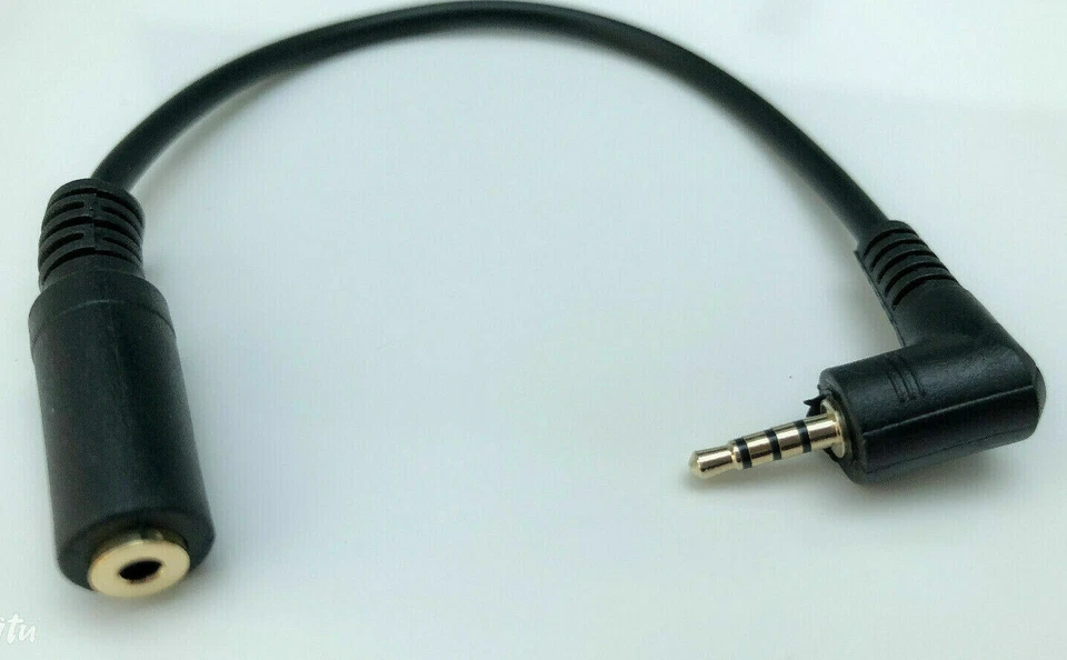 4Pole 2.5mm Right Angle Male to 2.5mm Female TRRS 4 Conductor Aux Adapter Cable - Image 4 of 4