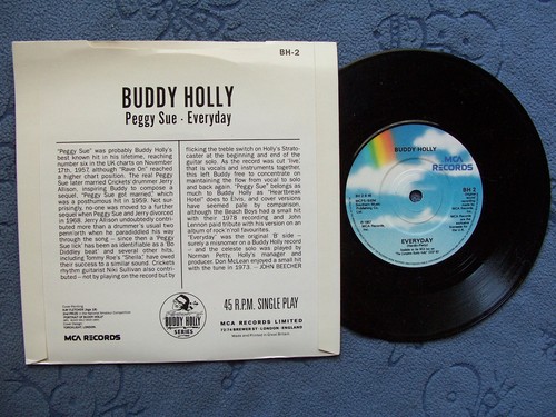 Buddy Holly...Peggy Sue / Everyday...UK Import 45 W/PS Reissue Limited Ed 1984 - Picture 2 of 2