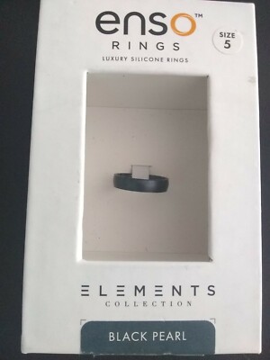Enso Rings Thin Elements Series Silicone Ring Black Pearl Size 5 Ebay 