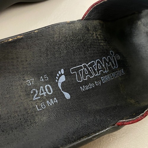 Birkenstock Tatami Sandals Womens 6 Red Leather Animal Print Slides Open Toe 37 - Picture 8 of 12